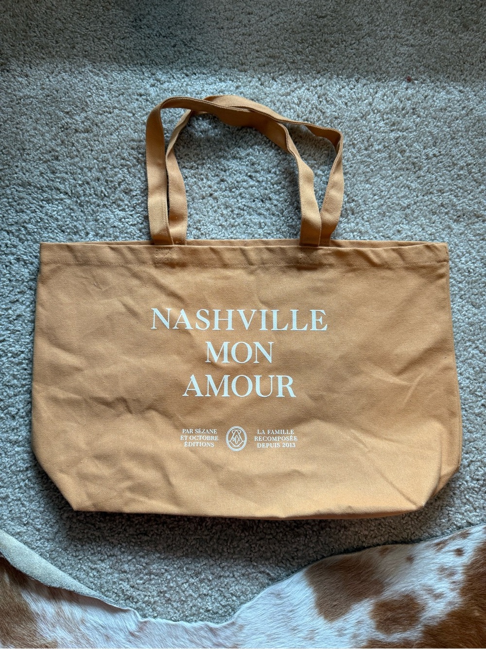Sezane Burnt Orange Nashville Mon Amour Tote Bag